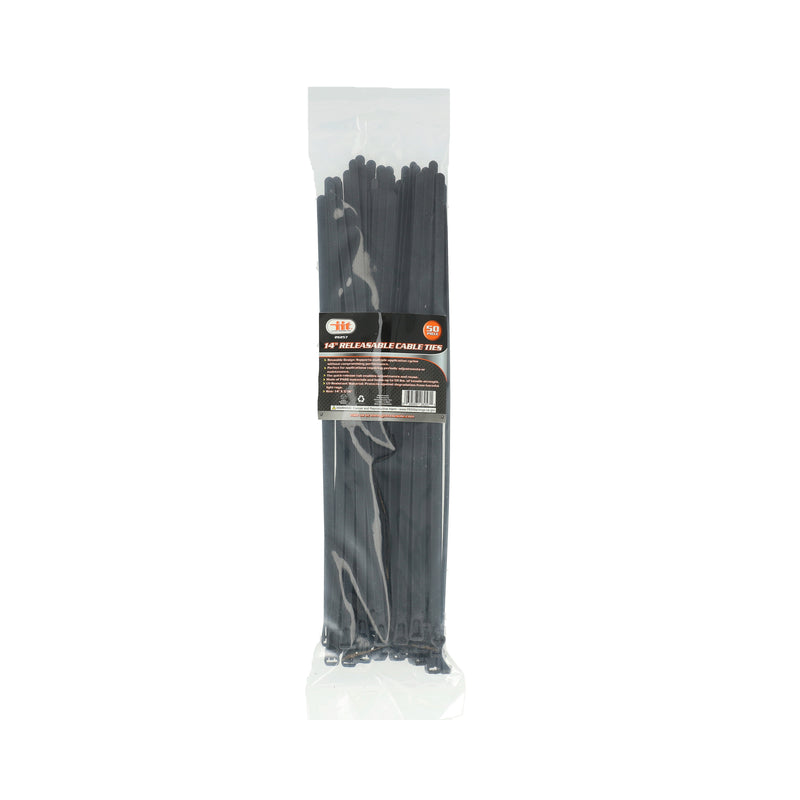 IIT 50PC 14'' x7.6MM RELEASABLE CABLE TIES