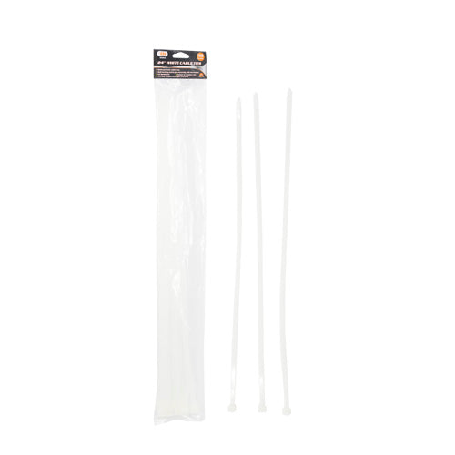 IIT 10pk 24'' WHITE CABLE TIES