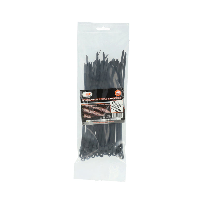 IIT 50PC 10''x4.8MM MOUNTABLE HEAD CABLE TIE