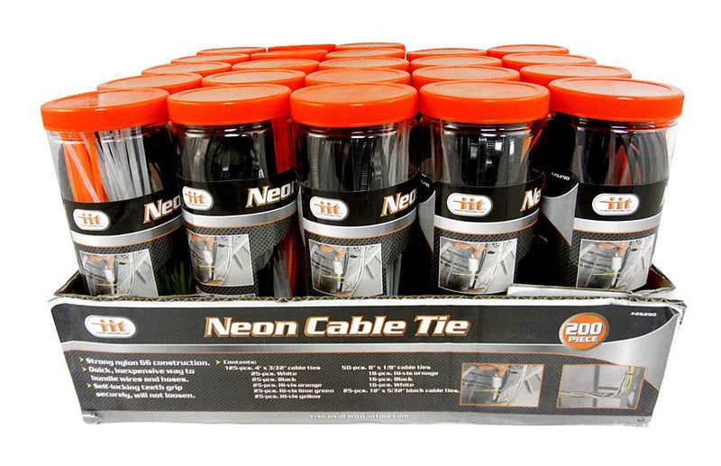 IIT 200pc NEON CABLE TIE-TUBE
