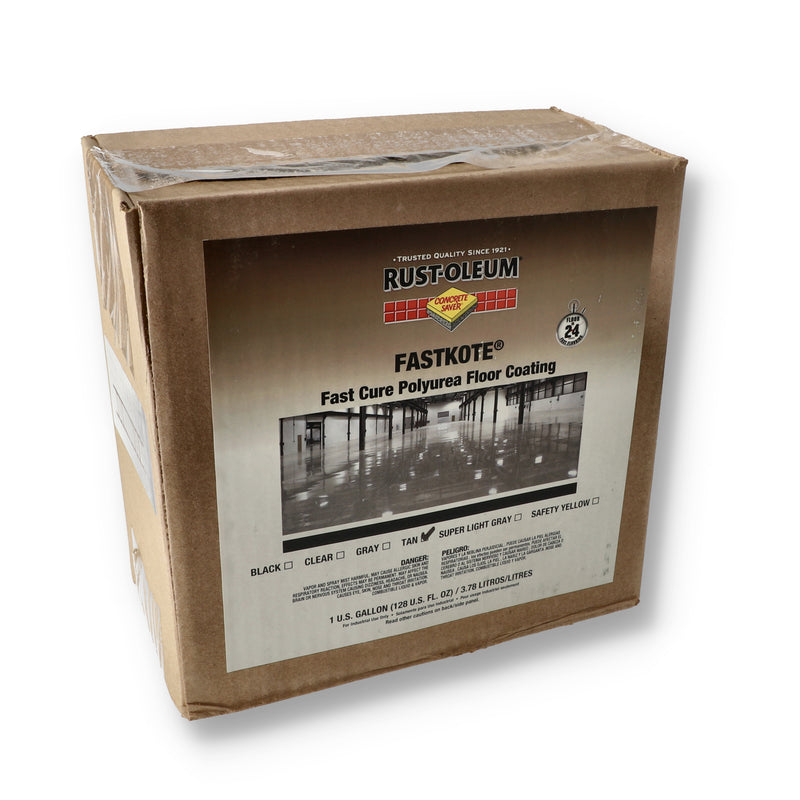 RUSTOLEUM 1gal FASTKOTE FAST CURE POLYUREATHANE FLOOR COATING KIT TAN COVERS 400sf