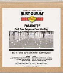 RUSTOLEUM 1gal FASTKOTE FAST CURE POLYUREATHANE FLOOR COATING KIT SAFETY YELLOW COVERS 400sf