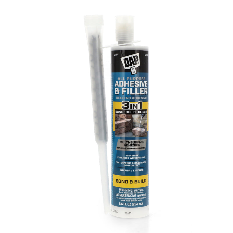 DAP 8.6OZ ALL PURPOSE ADHESIVE &FILER 3-in-1 GRAY