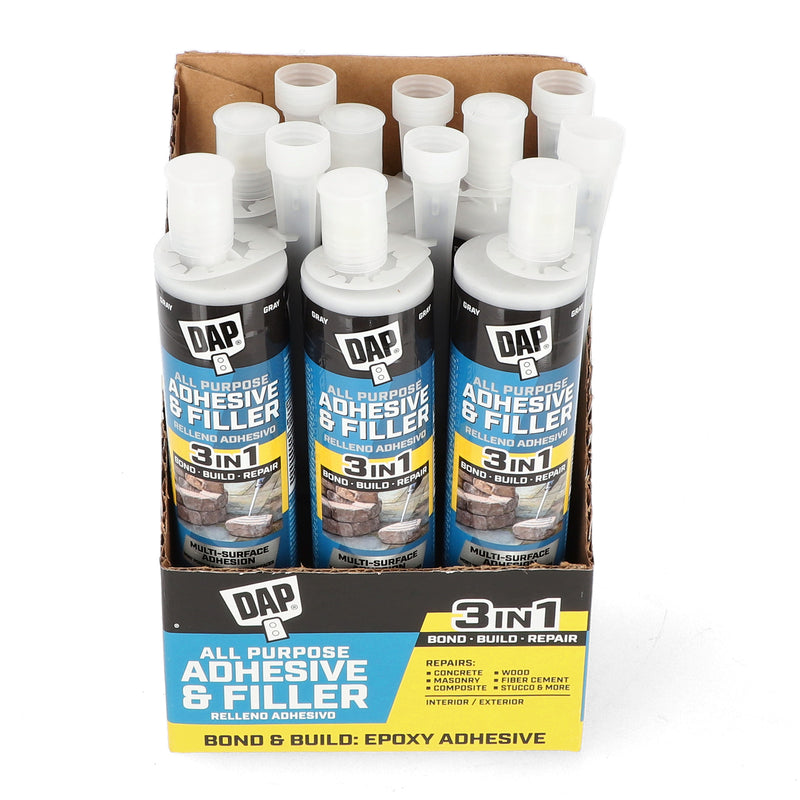 DAP 8.6OZ ALL PURPOSE ADHESIVE &FILER 3-in-1 GRAY