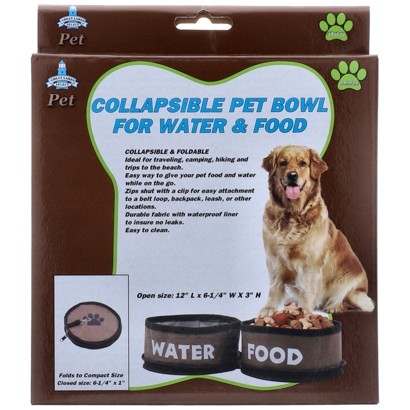 TRAVEL PET FEED & WATER BOWL