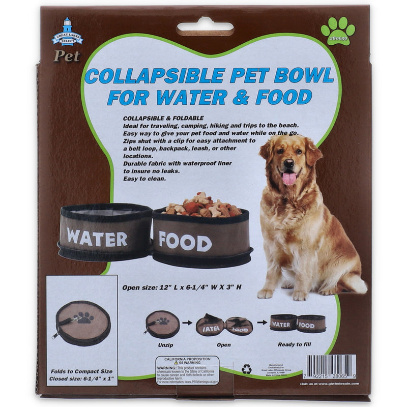 TRAVEL PET FEED & WATER BOWL