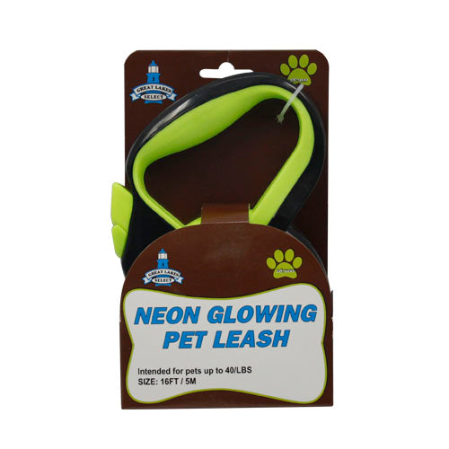 16' NEON REFLECTIVE PET LEASH