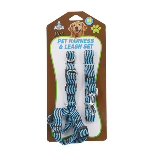 MEDIUM PET HARNESS & LEASH SET