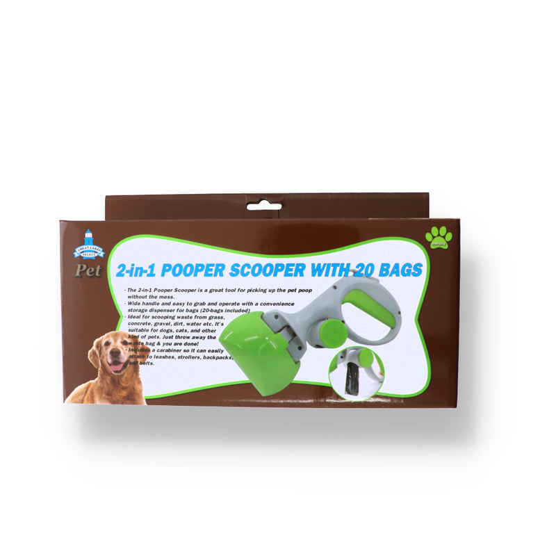PET POOPER SCOOPER WITH 20 BAGS