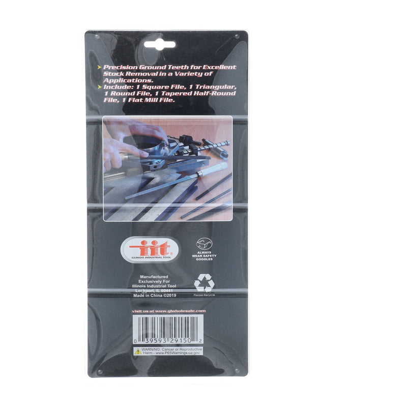 IIT 5pc 8'' FILE WOOD HANDLE
