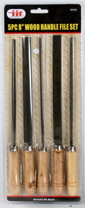 IIT 5pc 8'' FILE WOOD HANDLE