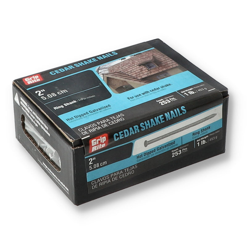 GRIP-RITE 1lb CEDAR SHAKE NAILS 2'' RING SHANK HDG