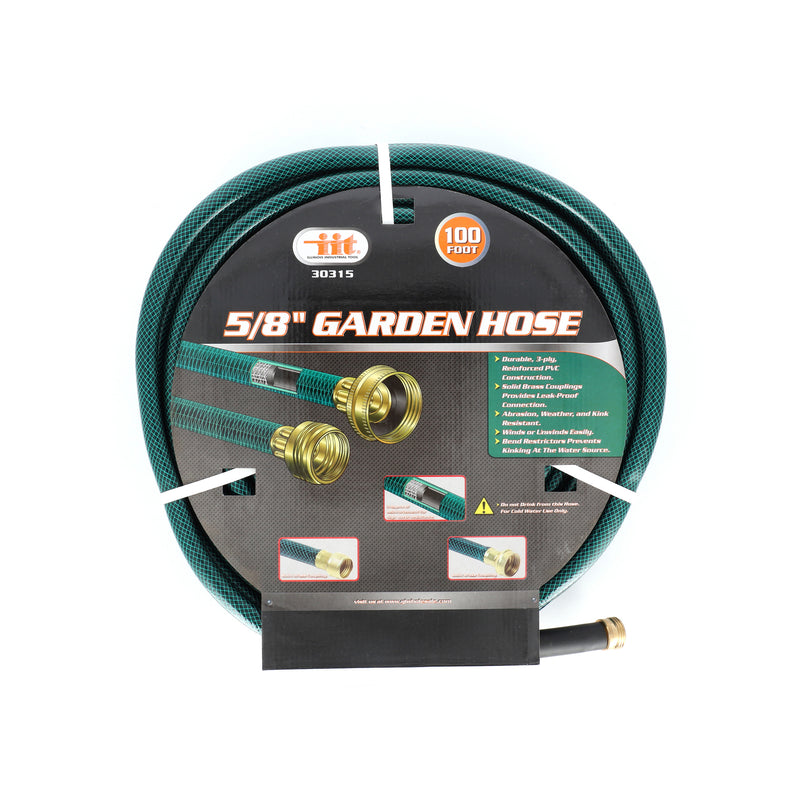 IIT 100'x5/8'' 3-PLY GARDEN HOSE WITH BRASS CONNECTORS