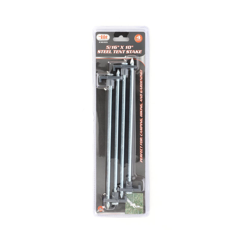 IIT 4pc 8mm x10'' STEEL TENT STAKE
