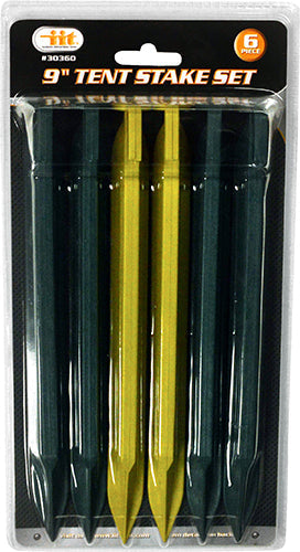 IIT 6pc 9'' TENT STAKE SET