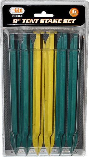 IIT 6pc 9'' TENT STAKE SET