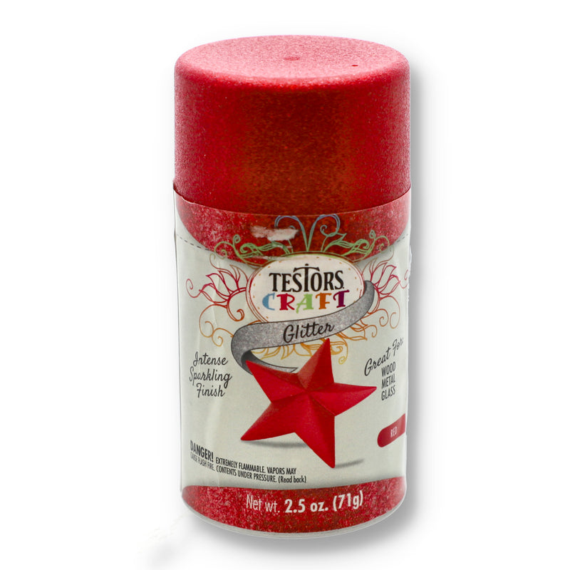 TESTOR CRAFT 2.5OZ RED GLITTER SPRAY PAINT