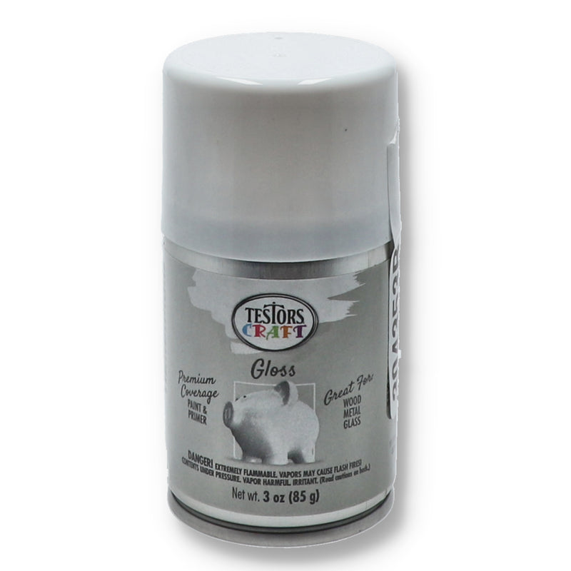 TESTORS 3OZ CRAFT GLOSS WHITE SPRAY PAINT