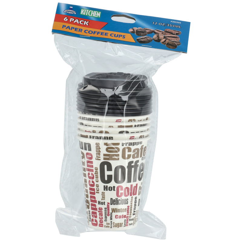 6pk 12oz PAPER COFFEE CUPS