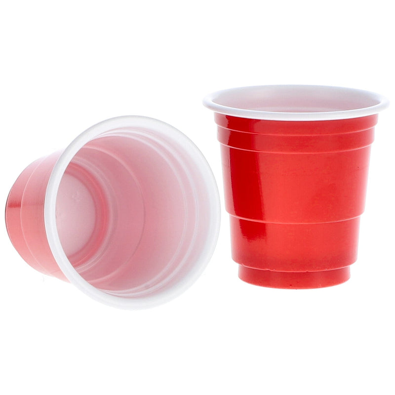 20pc 2oz RED PLASTIC SHOT GLASSES