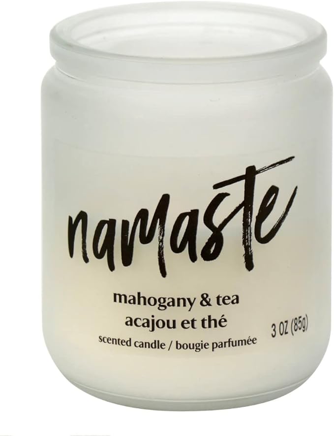 NAMASTE 3OZ MAHOGANY & TEA SCENTED CANDLE