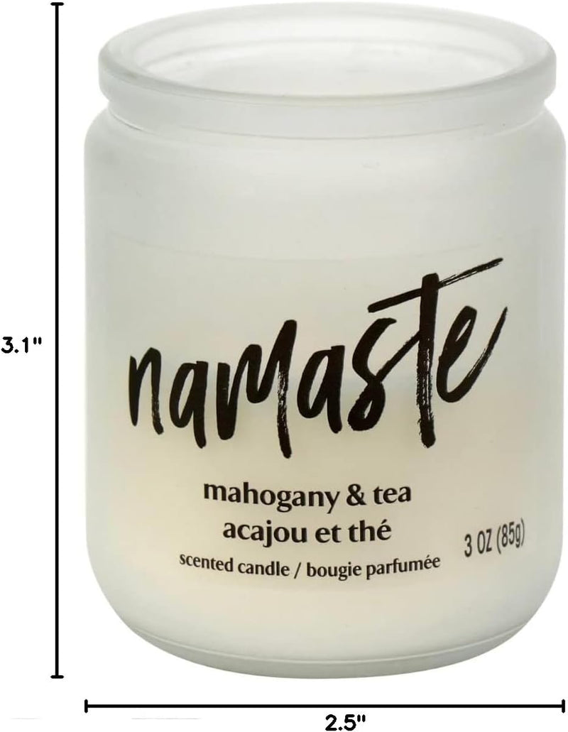 NAMASTE 3OZ MAHOGANY & TEA SCENTED CANDLE