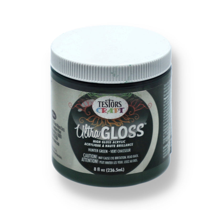 TESTORS CRAFT 8OZ ULTRA GLOSS ACRYLIC PAINT HUNTER GREEN