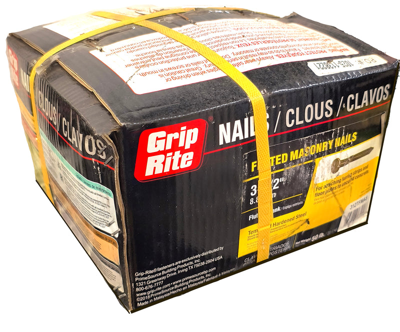 GRIP-RITE 50LB FLUTED MASONRY MAILS 3-1/2'' TEMPERED HARDENED STEEL