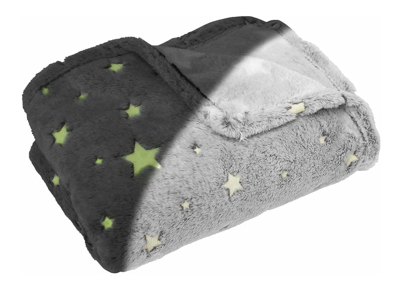 DOWNTOWN PET SUPPLY PET BLANKET 40x50'' LUMINOUS GRAY STAR PRINT