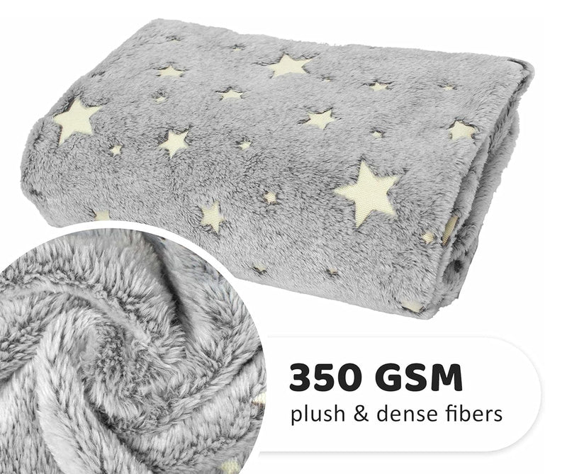 DOWNTOWN PET SUPPLY PET BLANKET 40x50'' LUMINOUS GRAY STAR PRINT