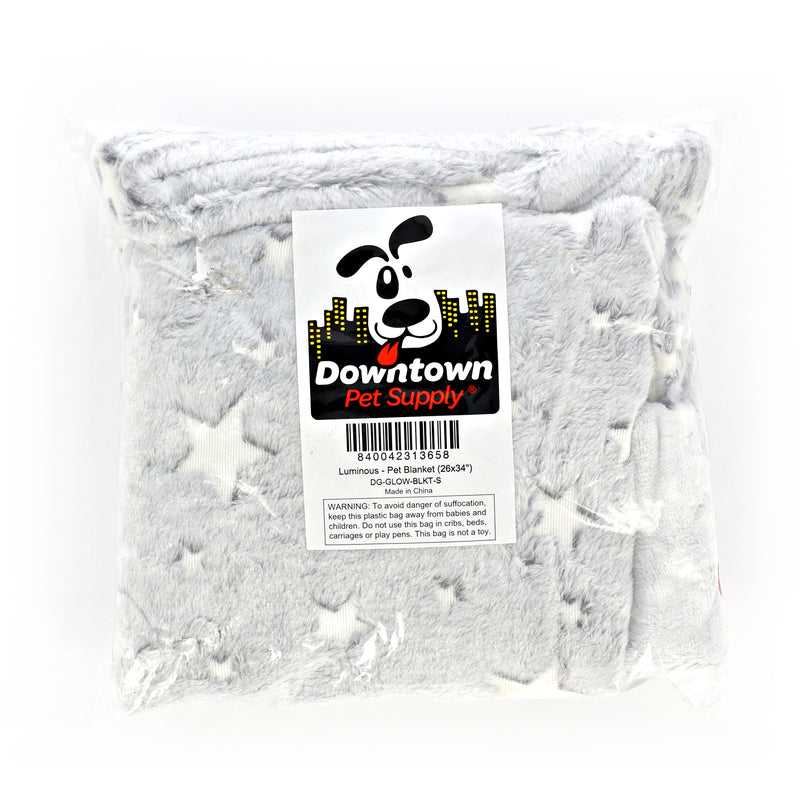 DOWNTOWN PET SUPPLY PET BLANKET 40x50'' LUMINOUS GRAY STAR PRINT