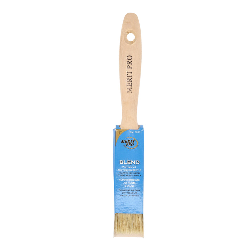 MERIT PRO 1'' BLEND WOOD HANDLE PAINT BRUSH BEAVERTAIL