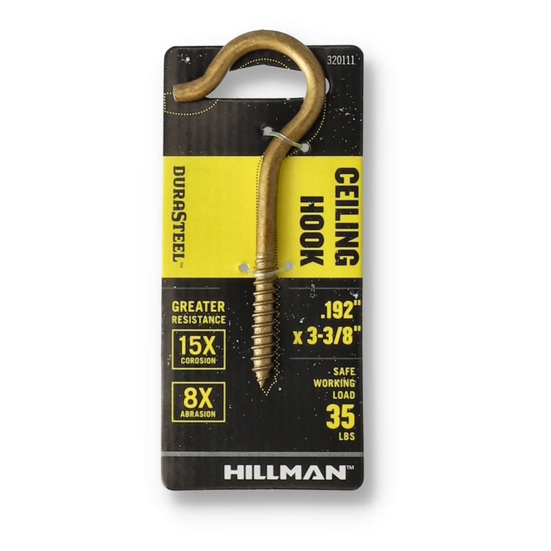 DURASTEEL GOLD CEILING HOOK .192''x3-3/8'' 35LB SWL