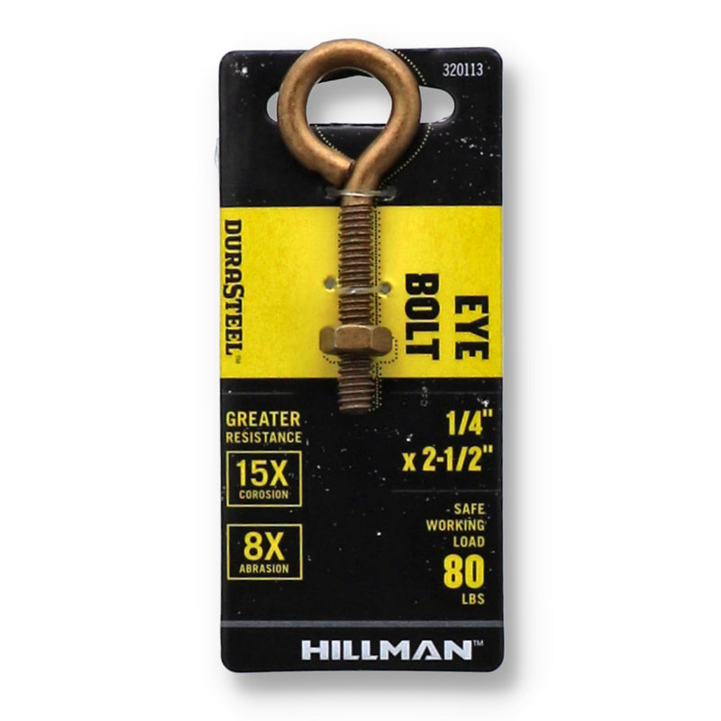 DURASTEEL GOLD EYE BOLT 1/4x2-1/2'' 80LB SWL