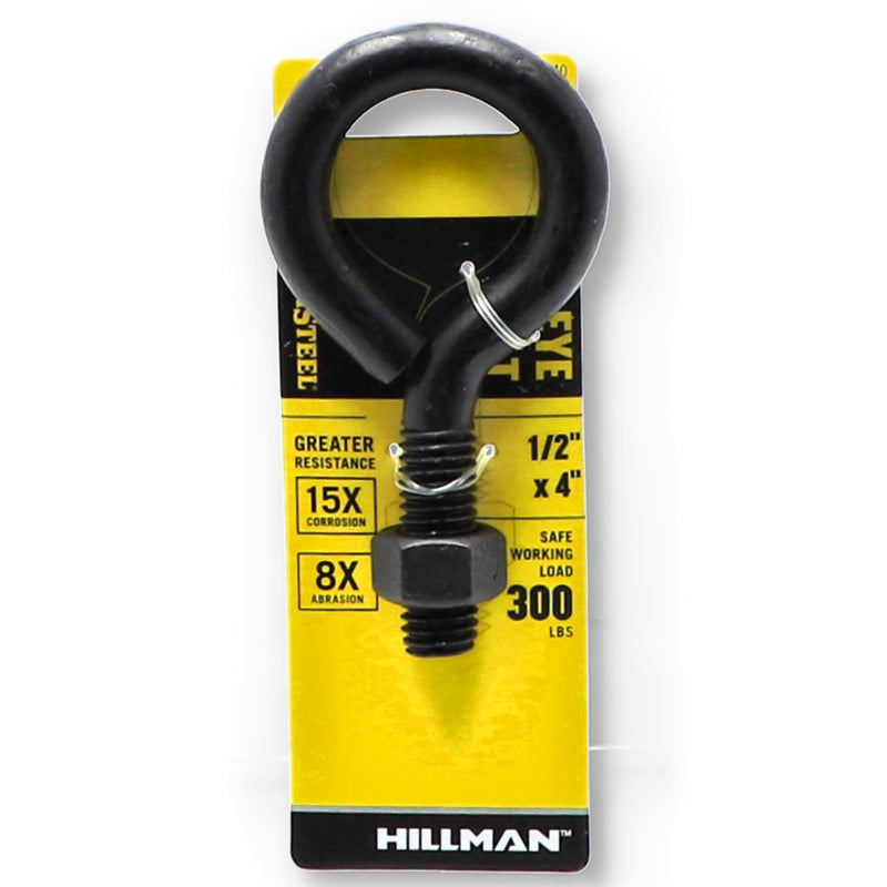 DURASTEEL BLACK EYE BOLT 1/2x4'' 300LB SWL