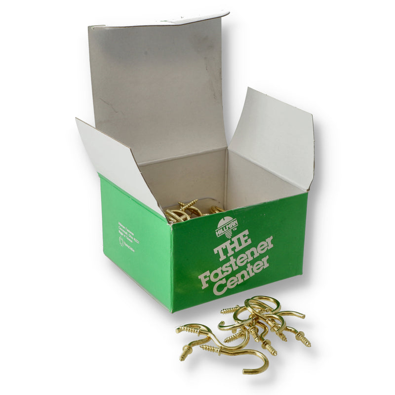 HILLMAN 100PC BRASS CUP HOOKS 1'' WORK LENGTH