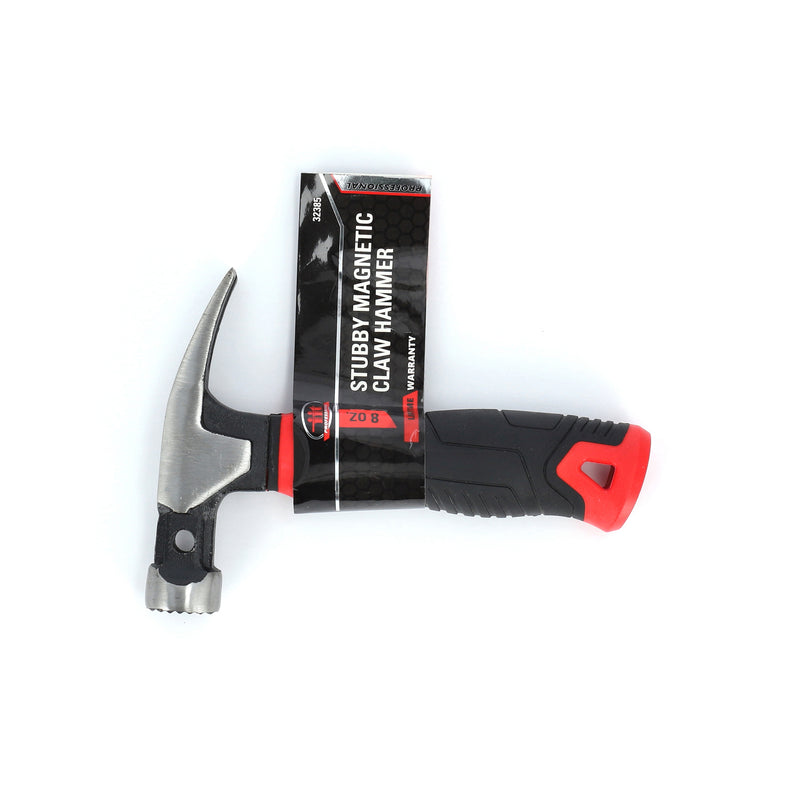IIT PRO 8OZ STUBBY FIBERGLASS CLAW HAMMER WITH MAGNET