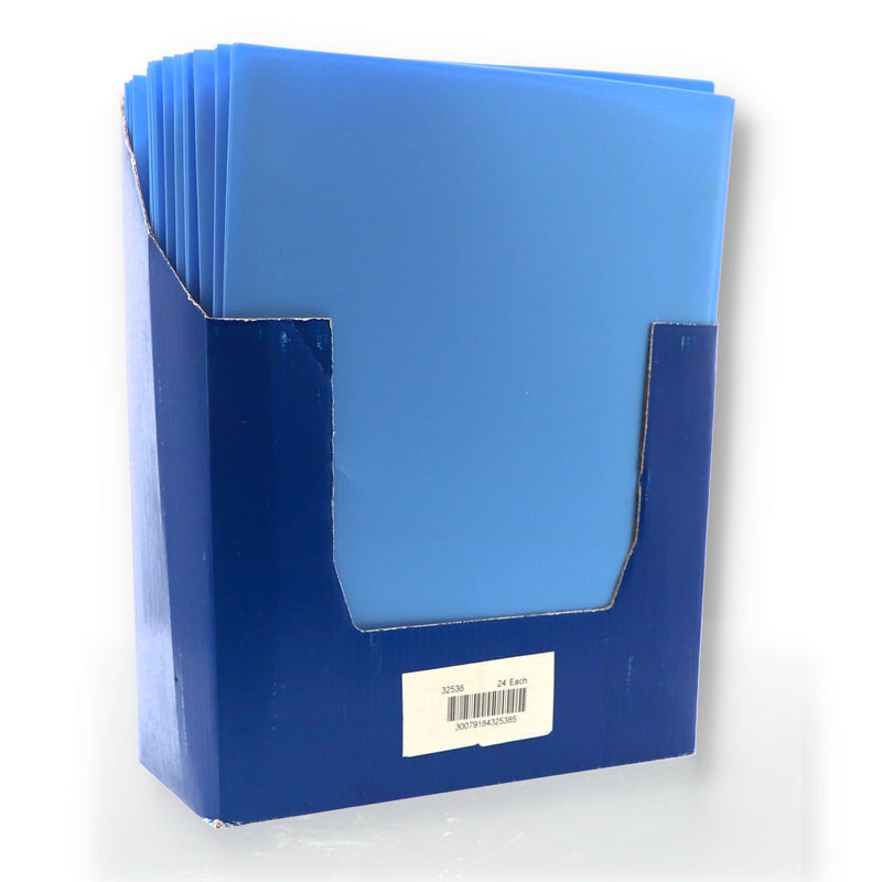 2 POCKET BLUE POLY PORTFOLIO FOLDER WITH PRONGS