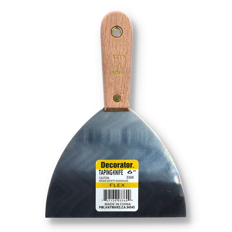 6'' FLEXIBLE TAPING KNIFE WOOD HANDLE