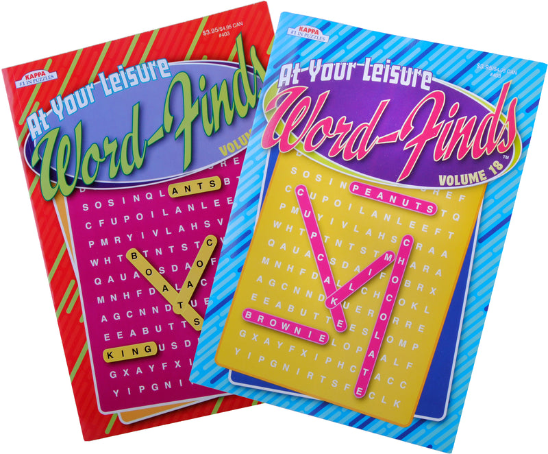 96 PAGE AT YOUR LEISURE WORD FINDS 2 ASSORTED