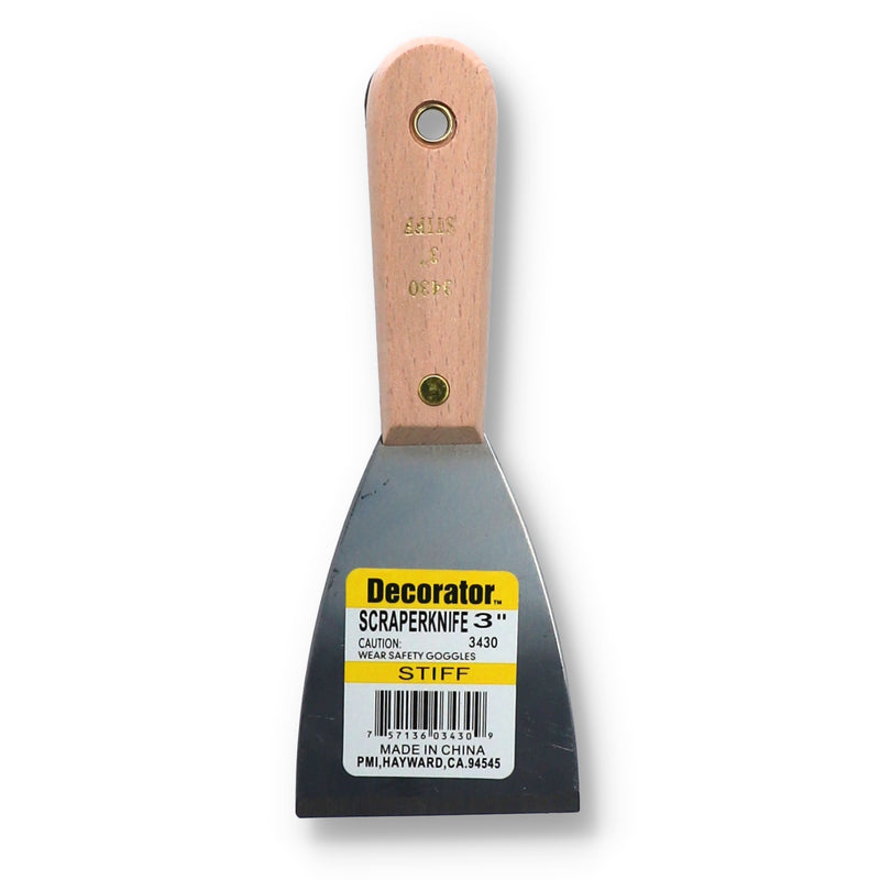 3'' STIFF PUTTY KNIFE WOOD HANDLE