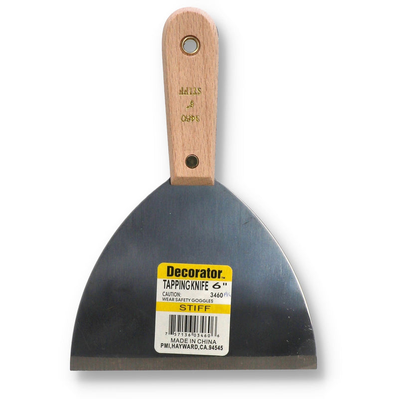 6'' STIFF TAPING KNIFE WOOD HANDLE