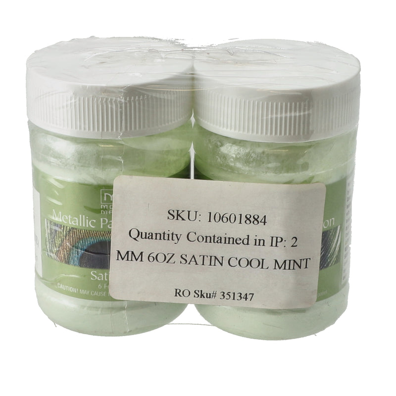 MODERN MASTERS 6OZ METALLIC PAINT LATEX SATIN FINISH COOL MINT
