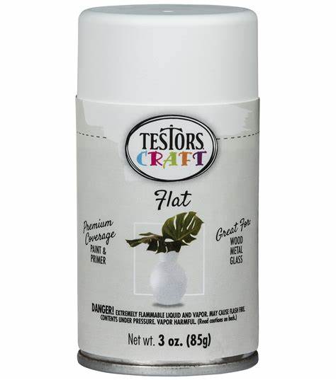 TESTORS CRAFT 3OZ SPRAY PAINT FLAT WHITE