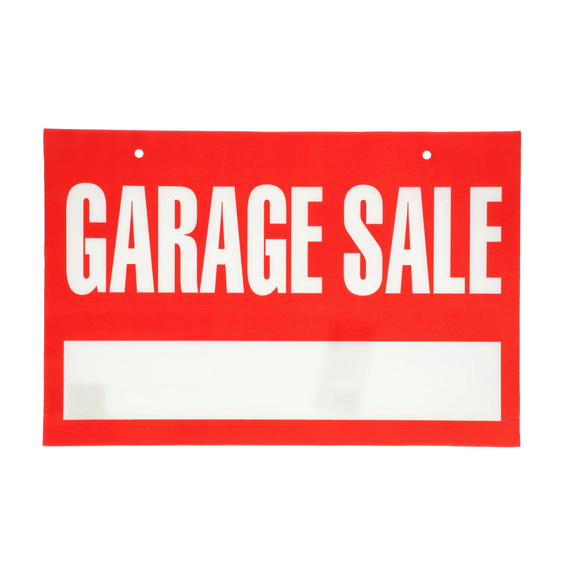 PLASTIC ''GARAGE SALE'' SIGN 20x13''