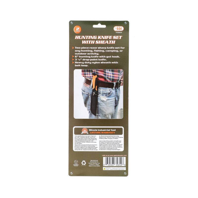 IIT 2pc HUNTING KNIFE SET WITH SHEATH