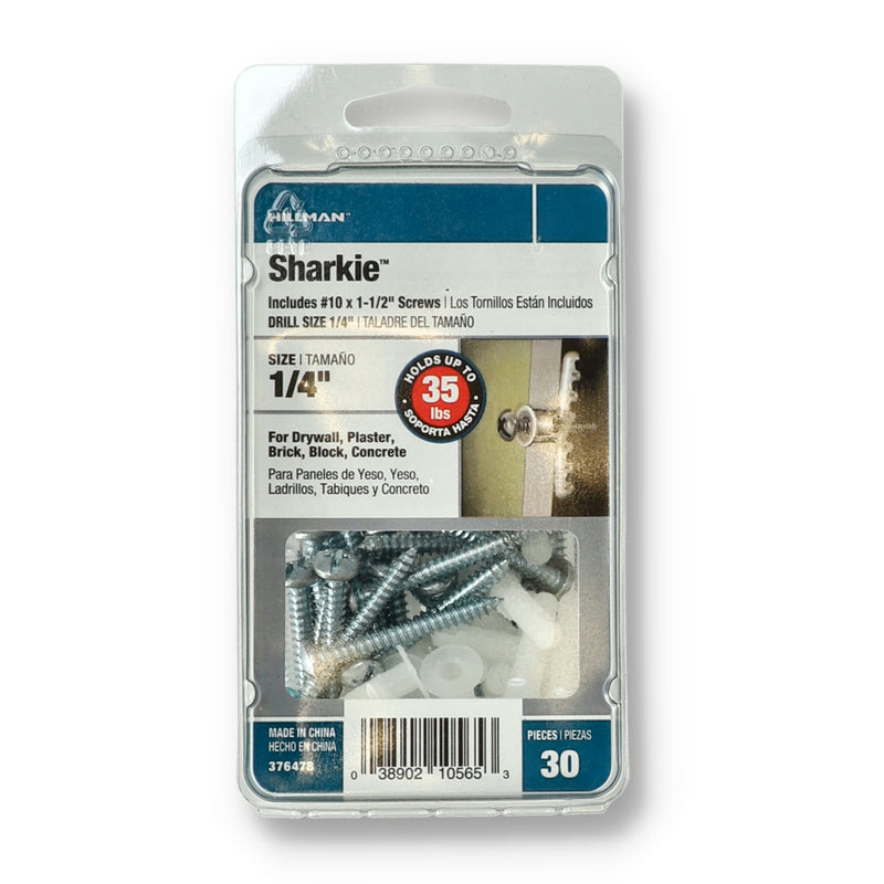 HILLMAN 30PC SHARKIE SCREWS #10 x 1-1/2'' & 1/4'' ANCHORS