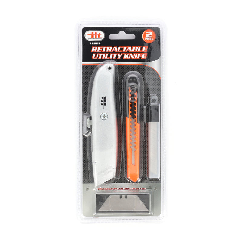 IIT 2pc RETRACTABLE UTILITY KNIFE SET WITH 10 BLADES