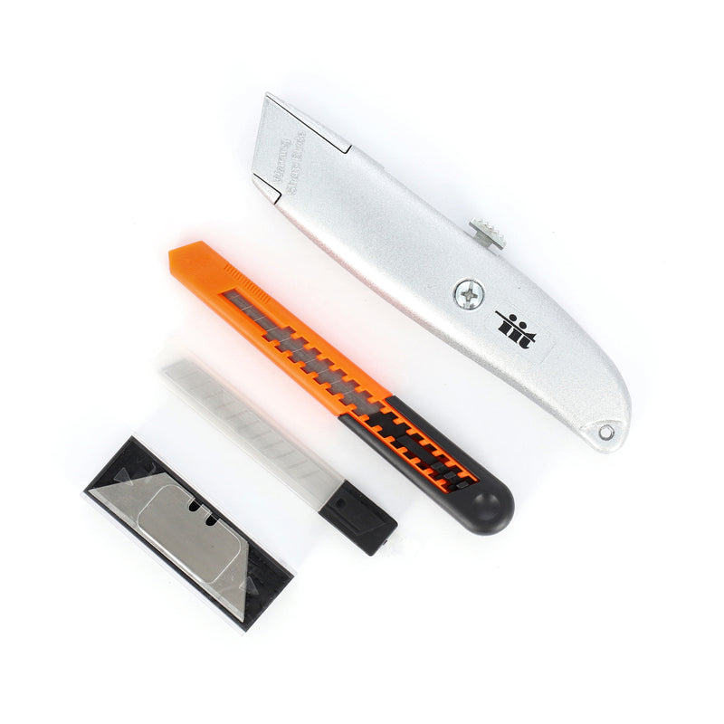 IIT 2pc RETRACTABLE UTILITY KNIFE SET WITH 10 BLADES