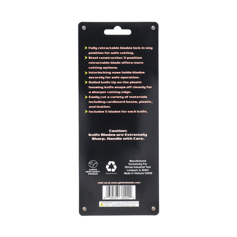 IIT 2pc RETRACTABLE UTILITY KNIFE SET WITH 10 BLADES
